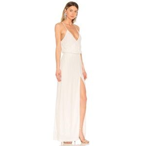 revolve: LPA beaded cross back dress ivory